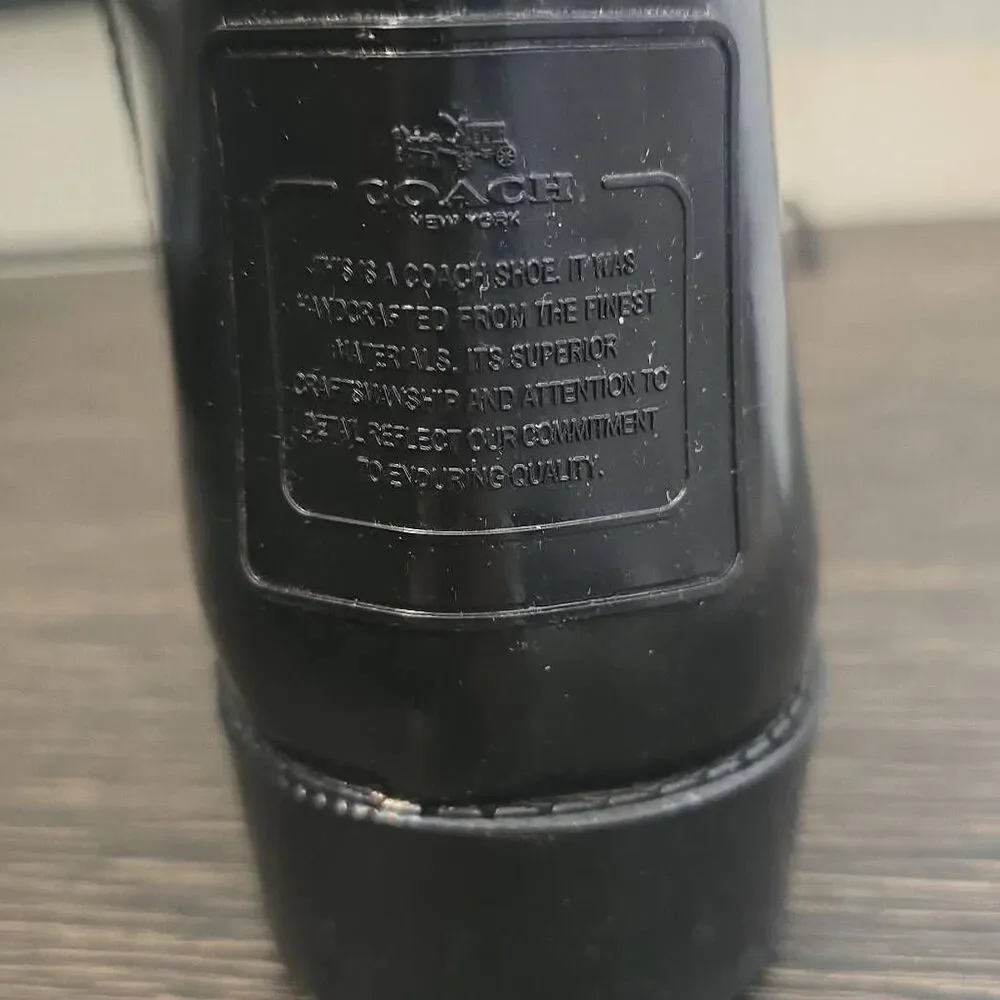 COACH TRISTEE CLASSIC ANIMAL PRINT LACE UP CORSET LOGO RAIN BOOTS, EUC, SZ 10 - Picture 8 of 9